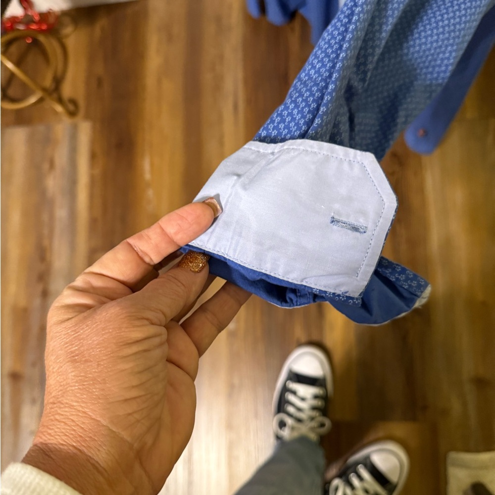 English Laundry Patterned Blue Button Down Shirt - image 6